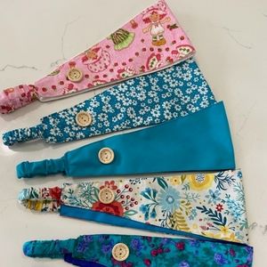 5 Headbands with Buttons